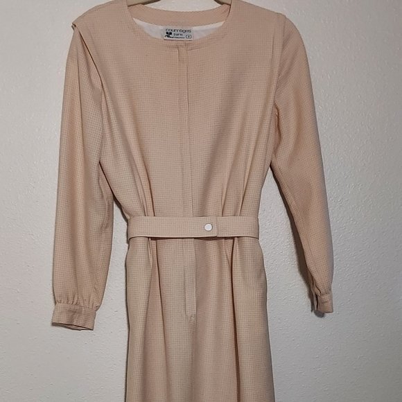 Rare Vintage Courreges Paris 60s Fully Lined Wool Long Sleeve Blouson Dress - Picture 4 of 10